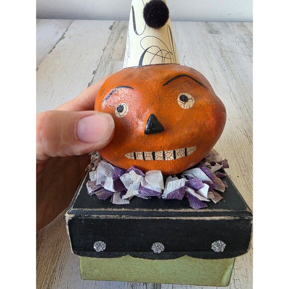 Nicole Sayre Jack on box trio pumpkin figurine container clown decor - Picture 5 of 8